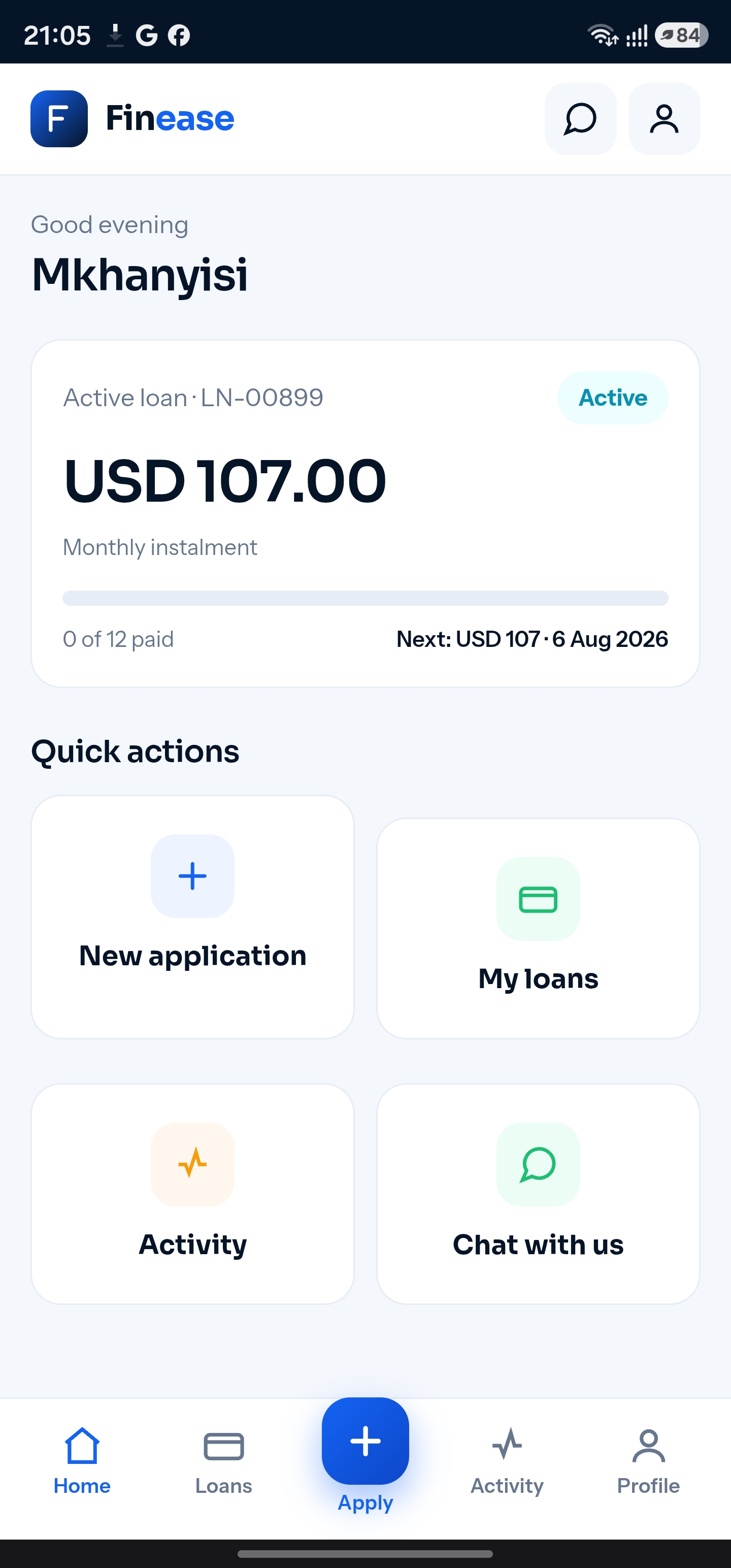 Finease app screenshot